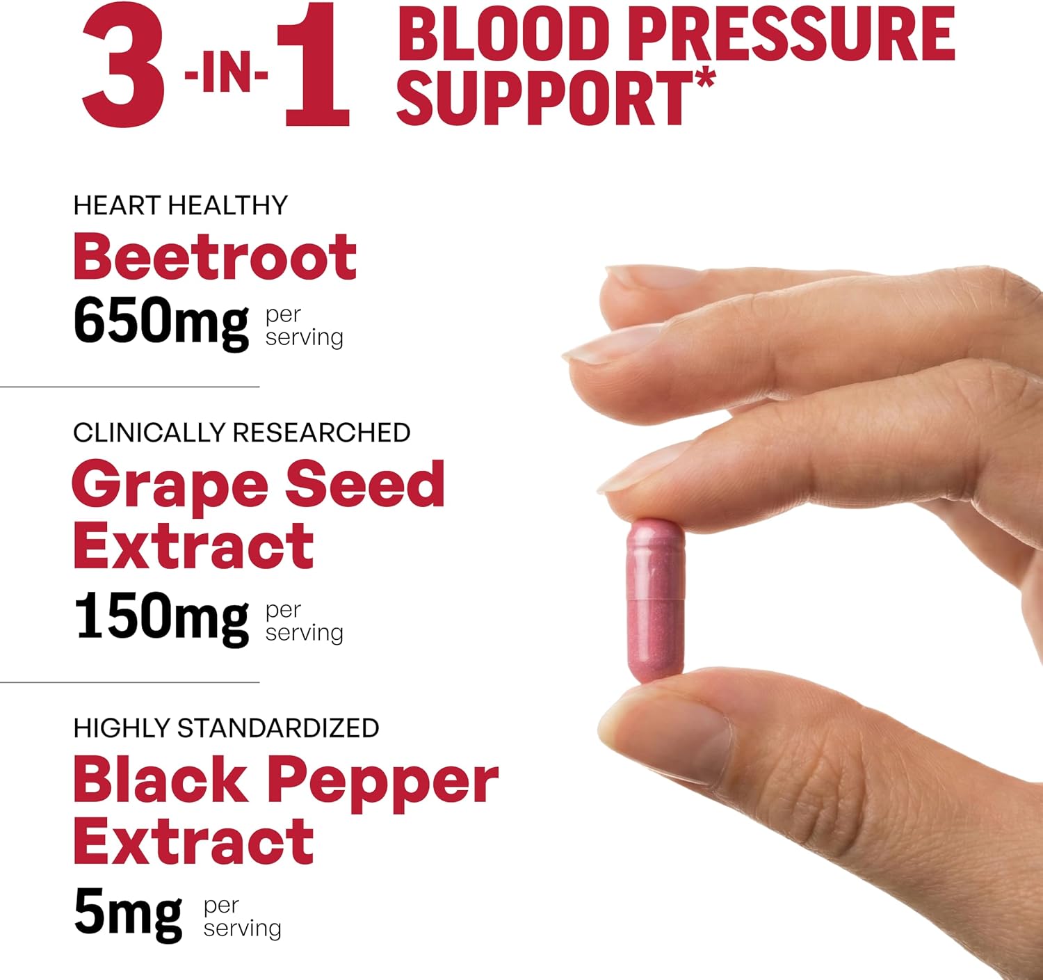 Sandhu's Cápsulas de Raíz de Remolacha 1200mg con BioPerine y Extracto de Semilla de Uva