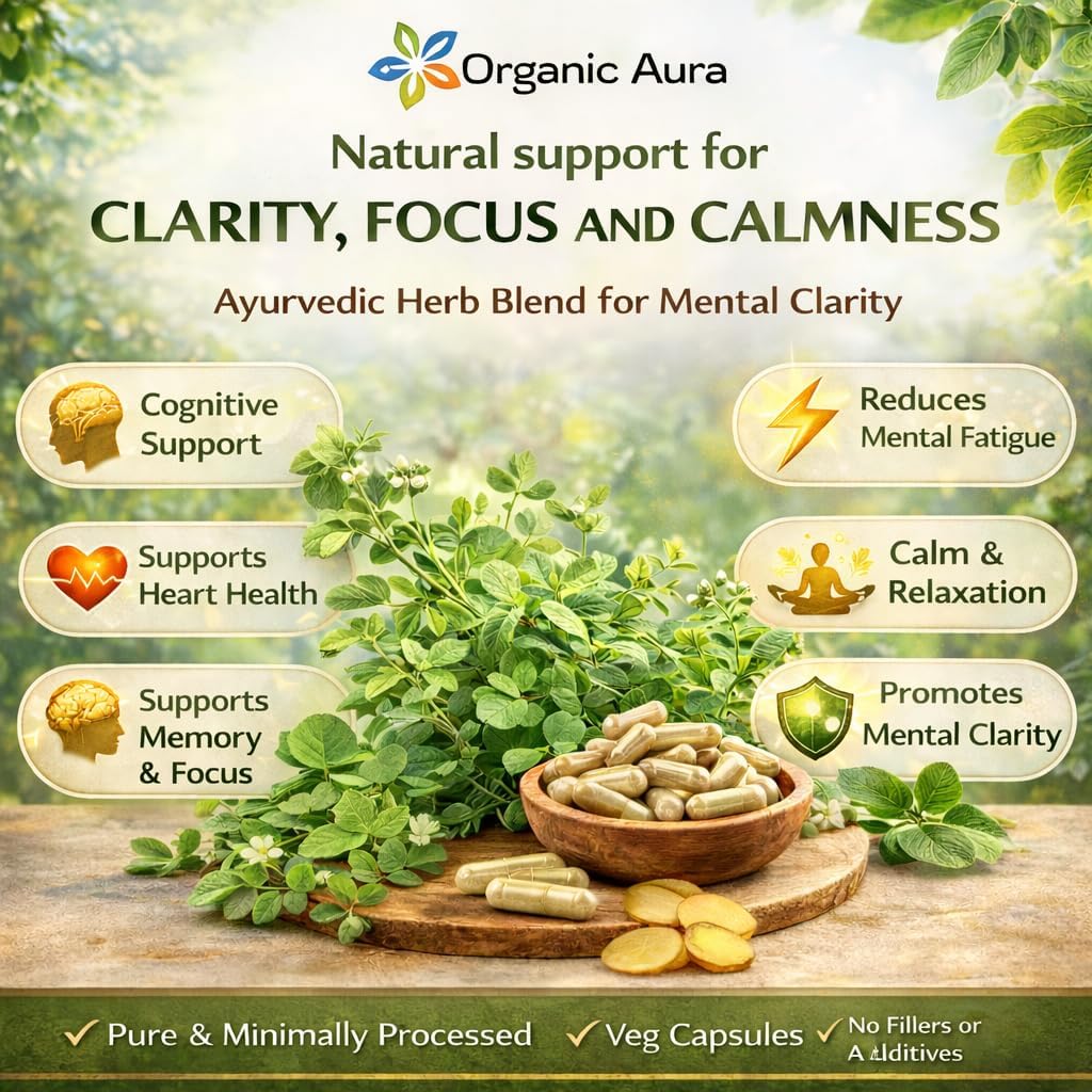 Organic Aura Cápsulas de Brahmi - 120 uds.