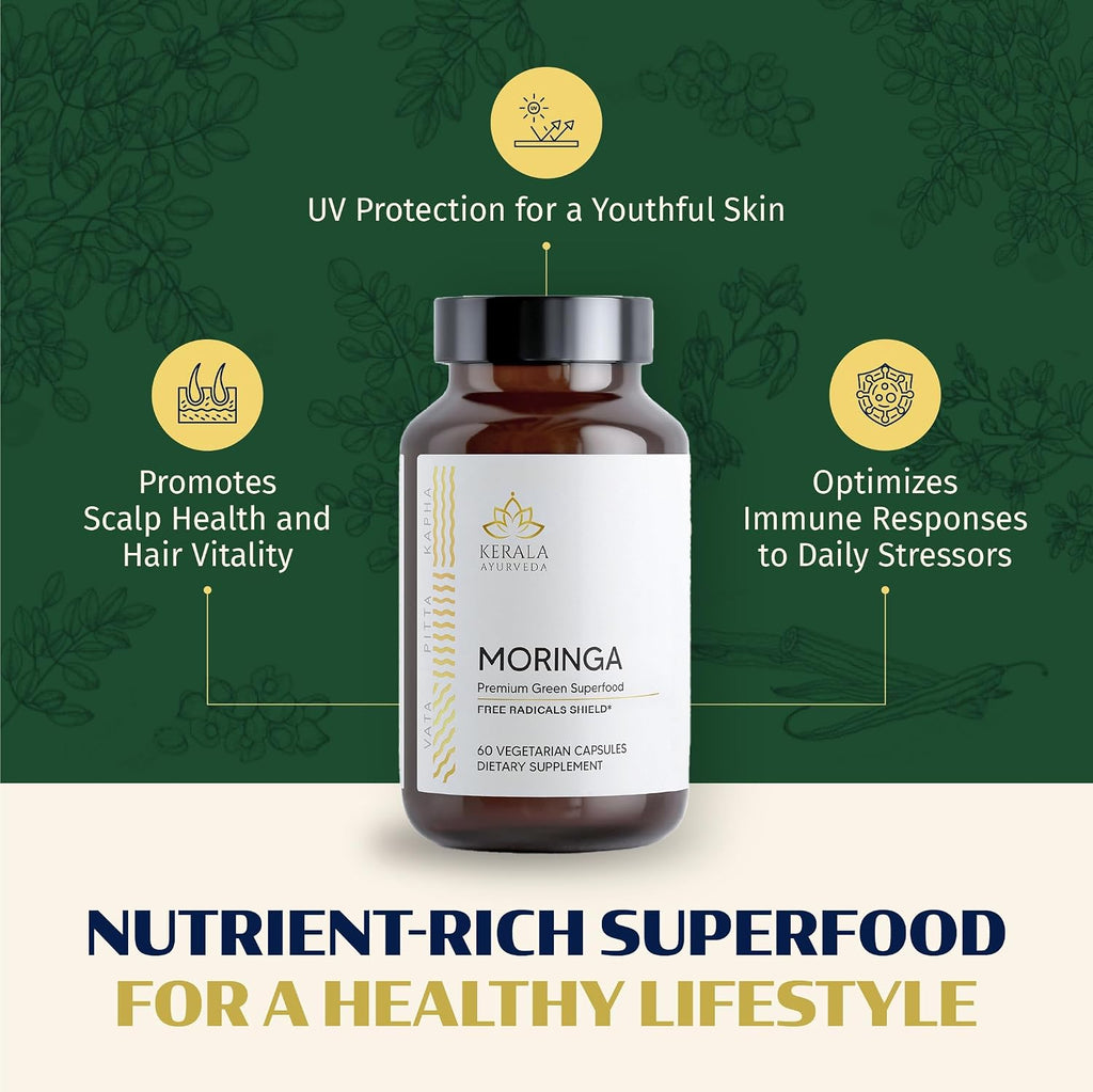 Kerala Ayurveda Moringa 450 mg - 60 Cápsulas Vegetales
