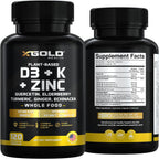 X Gold Health Complejo 8 en 1 con Vitamina D3, K2, K1, Zinc, Quercetina, Saúco, Cúrcuma, Jengibre y Equinácea - 120 Cápsulas Veganas