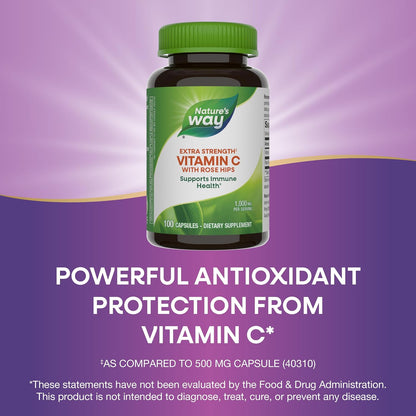 Nature's Way Vitamina C 1000 mg con Escaramujo, 1000 mg por ración, 100 Cápsulas, Pack de 2 – Image 5
