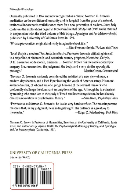 Love's Body – ¿Qué edición es recomendable? La edición en rústica de University of California Press es ampliamente – Image 2