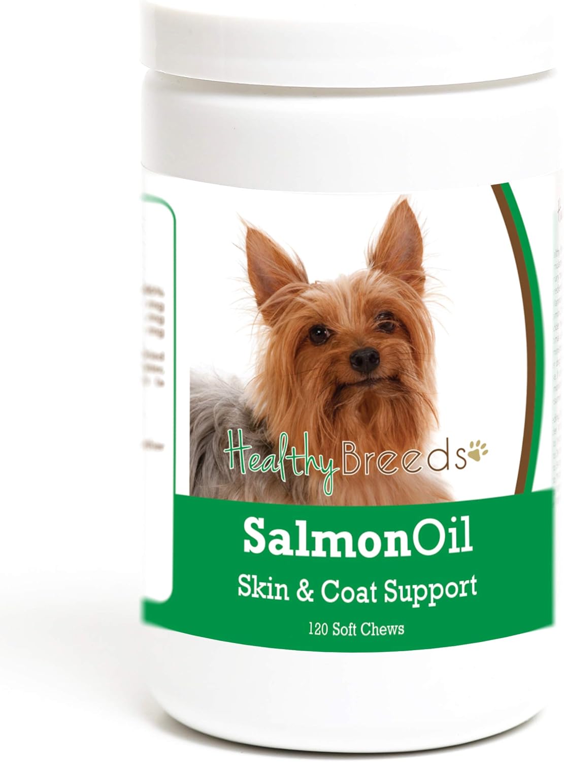 Healthy Breeds Golosinas blandas de aceite de salmón para perros Silky Terrier, 120 unidades