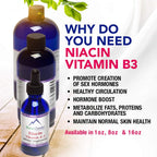 Vitamina B3 Niacina 80mg Gotas Líquidas - Suplemento de Niacina Líquida, Vegano, Sin OGM, Sin Alcohol - 30ml