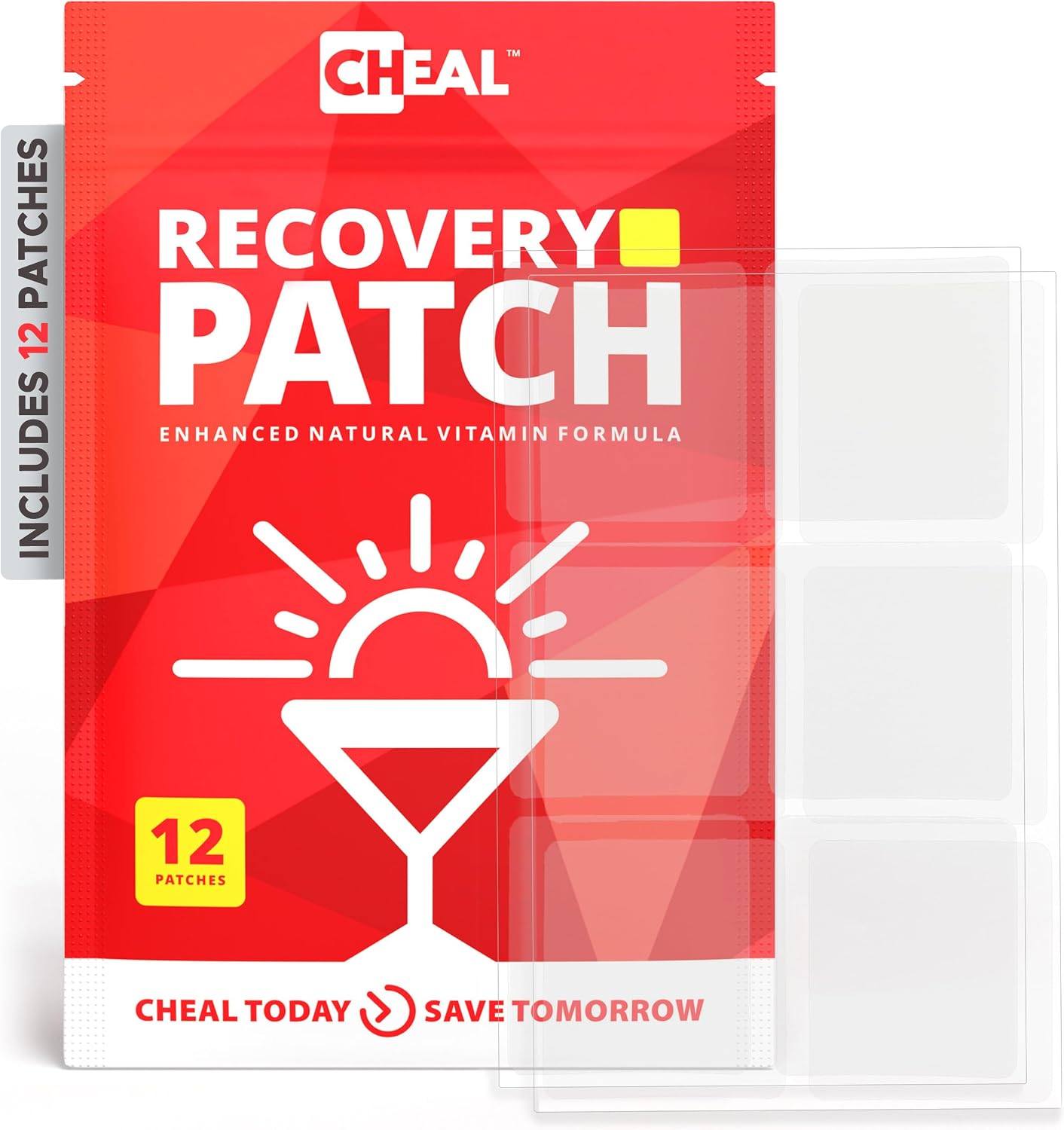 CHEAL Recovery Patches - 24 Parches - Complejo B para Recuperación - 100% Natural, Transparentes e Impermeables
