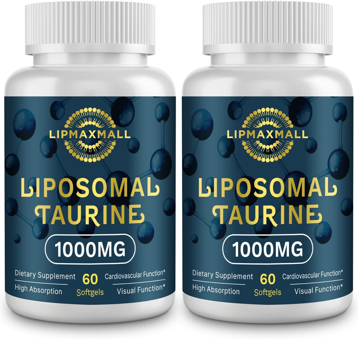 lipmaxmall Taurina Liposomal 1000mg - 60 Cápsulas Blandas (Pack de 2) – Image 1