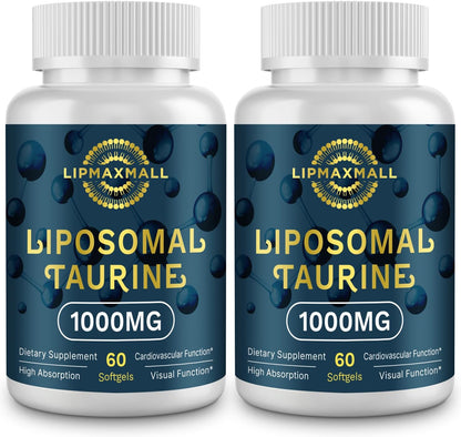 lipmaxmall Taurina Liposomal 1000mg - 60 Cápsulas Blandas (Pack de 2) – Image 1