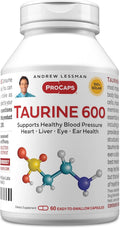 ANDREW LESSMAN Taurina 600 mg – 60 Cápsulas