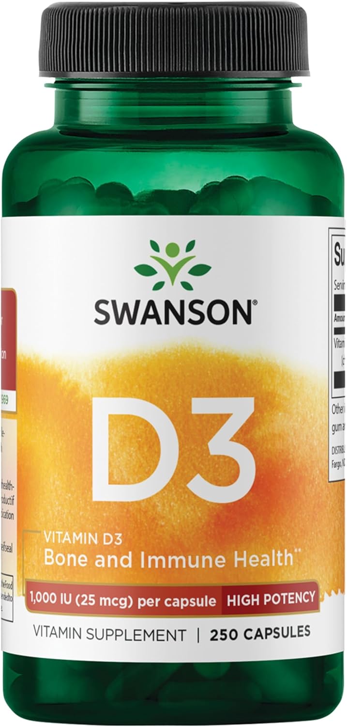 Swanson Vitamina D3 1000 UI - 250 Cápsulas Blandas