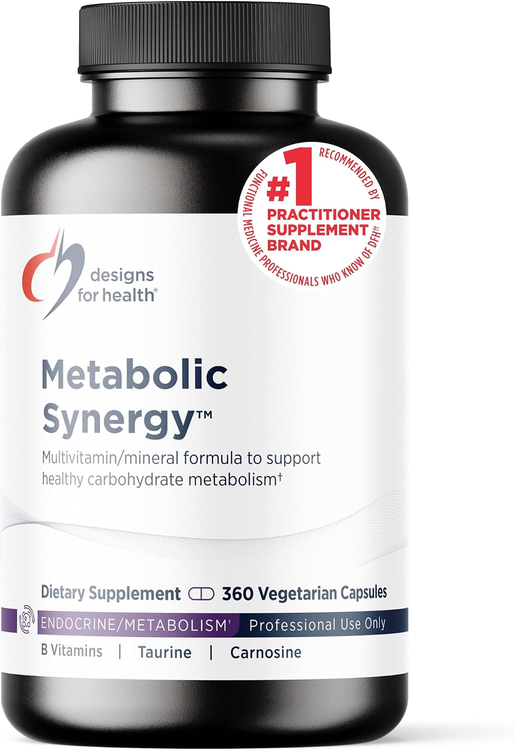 Designs for Health Metabolic Synergy - Multivitamínico y mineral (360 cápsulas)
