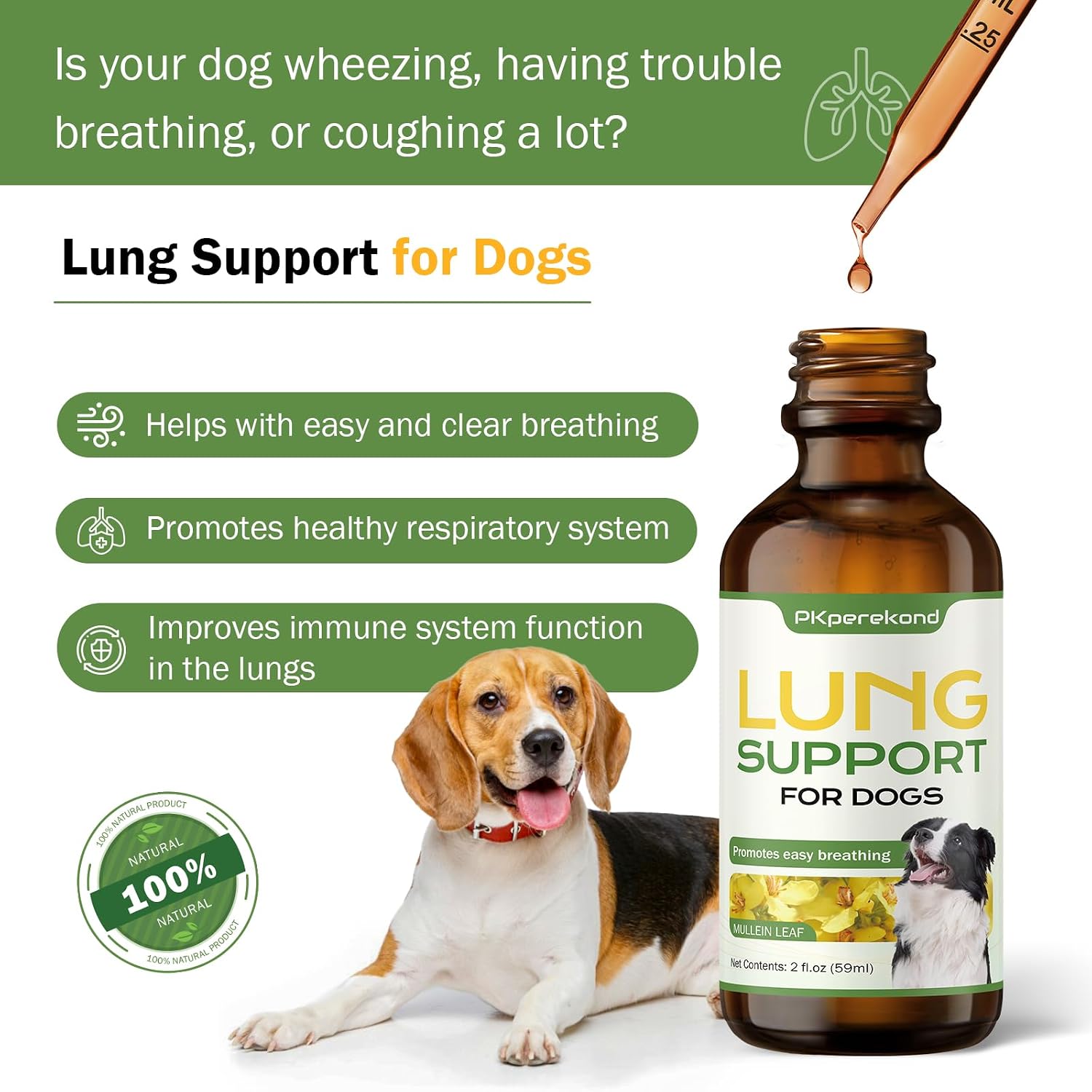 Apoyo Pulmonar para Perros - Complemento Herbario para la Salud Respiratoria