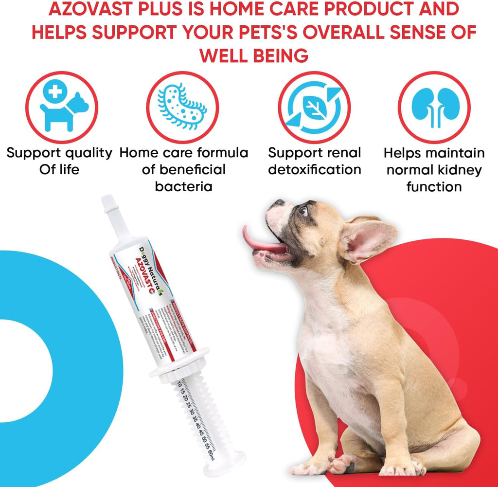Azovast Plus – Suplemento Renal para Perros y Gatos, Pasta Oral (60 cc)