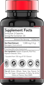 Cápsulas de Raíz de Remolacha 1500 mg - 100 Cápsulas