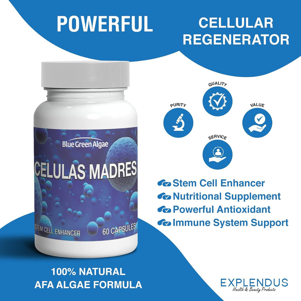 Stem Cell Células Madres - Suplemento Antiedad y Longevidad, 60 Cápsulas Vegetarianas