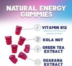 Energy Gummies con Vitamina B12 y Cafeína Natural - 1000 mcg - 60 Gominolas