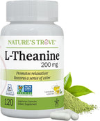 Nature's Trove L-Teanina 200mg – 365 Cápsulas Vegetarianas (Súper Tamaño)