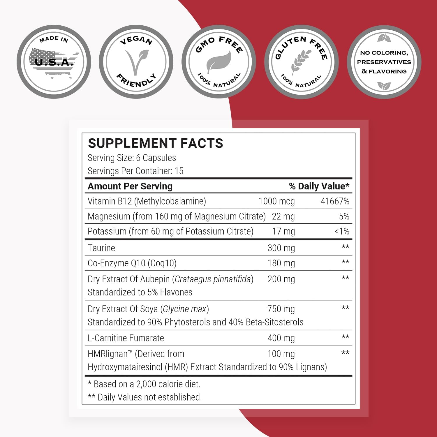 Supersmart Cardio Booster (Fórmula Avanzada) – con Taurina, CoQ10, Potasio y Fitoesteroles – 90 Cápsulas Vegetales