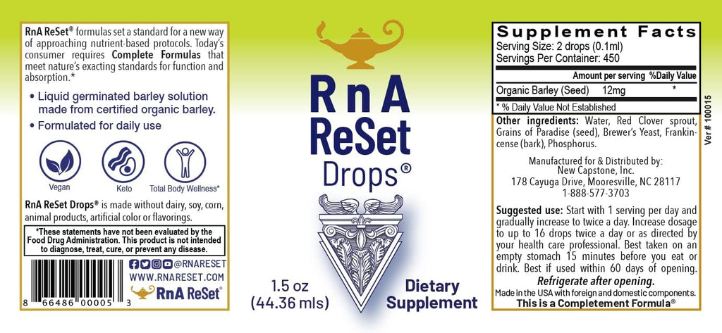 RnA ReSet - Restablecimiento total del cuerpo, Protocolo de suplemento dietético, Magnesio, Electrolitos, Vitamina B, Proteína en polvo de vainilla, Bienestar y longevidad
