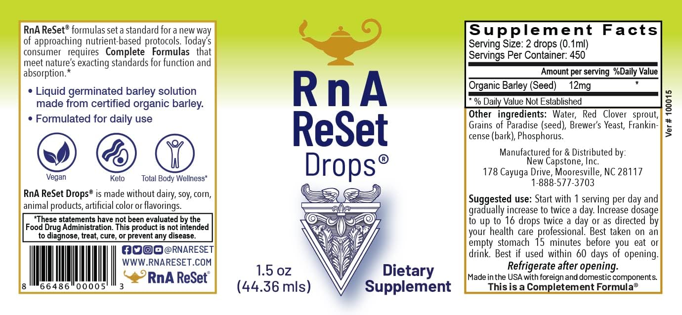 RnA ReSet - Restablecimiento total del cuerpo, Protocolo de suplemento dietético, Magnesio, Electrolitos, Vitamina B, Proteína en polvo de vainilla, Bienestar y longevidad