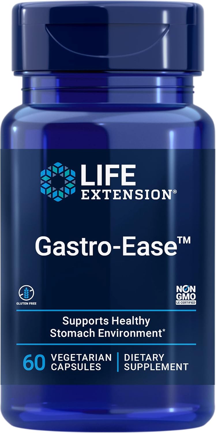 Life Extension Gastro-Ease – Zinc L-Carnosine and Probiotics for Digestive Comfort, 60 Capsules