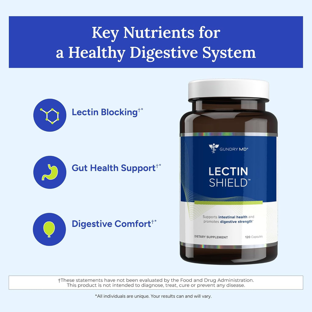 Gundry MD® Lectin Shield - Complemento Digestivo para Bloquear Lectinas
