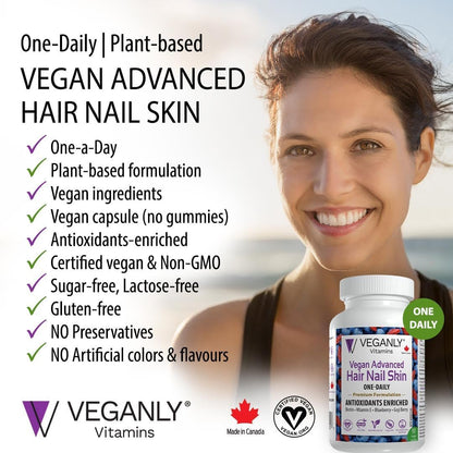 Vegan Advanced Hair Nail Skin One-Daily, 90 – Vitamina E: Contribuye a la protección de las células frente al daño – Image 2