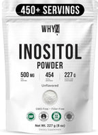 Inositol Powder 8oz, Natural Inositol Supplement for Ovarian Support, Fertility and Hormonal Balance, Pure Inositol Powder, Inositol Supplement for Energy, Brain Health, 454 Servings