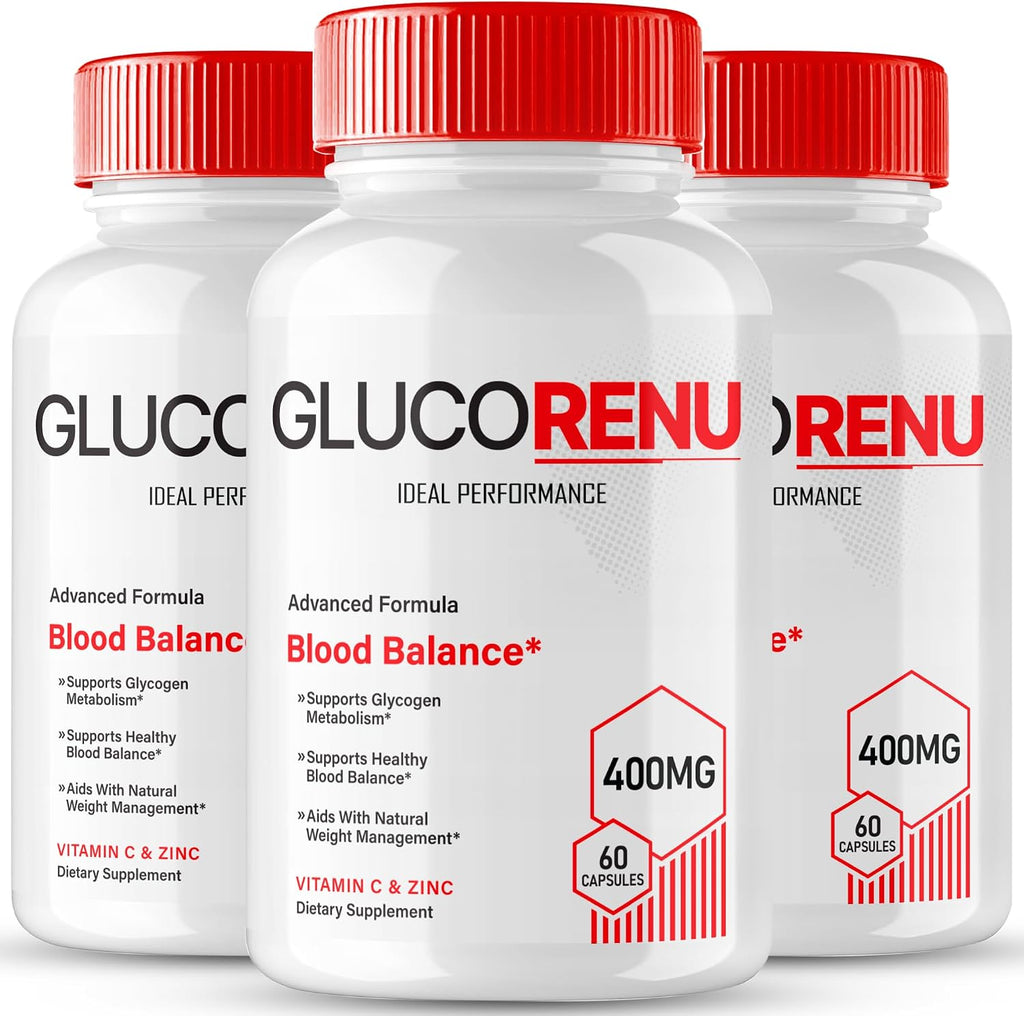 Gluco Renu Glyco Support Capsules - Suplemento de Salud y Bienestar, Fórmula Natural Avanzada (3 Paquetes)