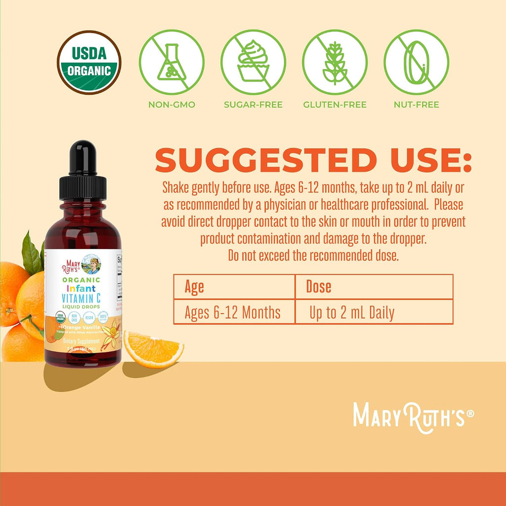 MaryRuth's Gotas Líquidas de Vitamina C Orgánica para Bebés (6-12 Meses)