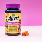 Nature's Way Alive! Multivitamínico Gominolas para Mujeres, 16 Vitaminas y Minerales, Metabolismo Energético, Piel Cabello Uñas, Vegetariano, Sabor Bayas Mixtas, 60 Gominolas (Pack de 2)