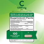 Nature's Truth Vitamina C 1000 mg con Rosa Mosqueta y Bioflavonoides - 100 Cápsulas