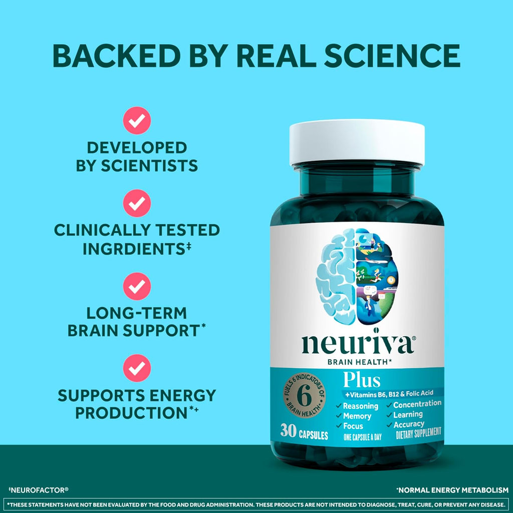 NEURIVA Plus - Memoria y Concentración, 30 Cápsulas