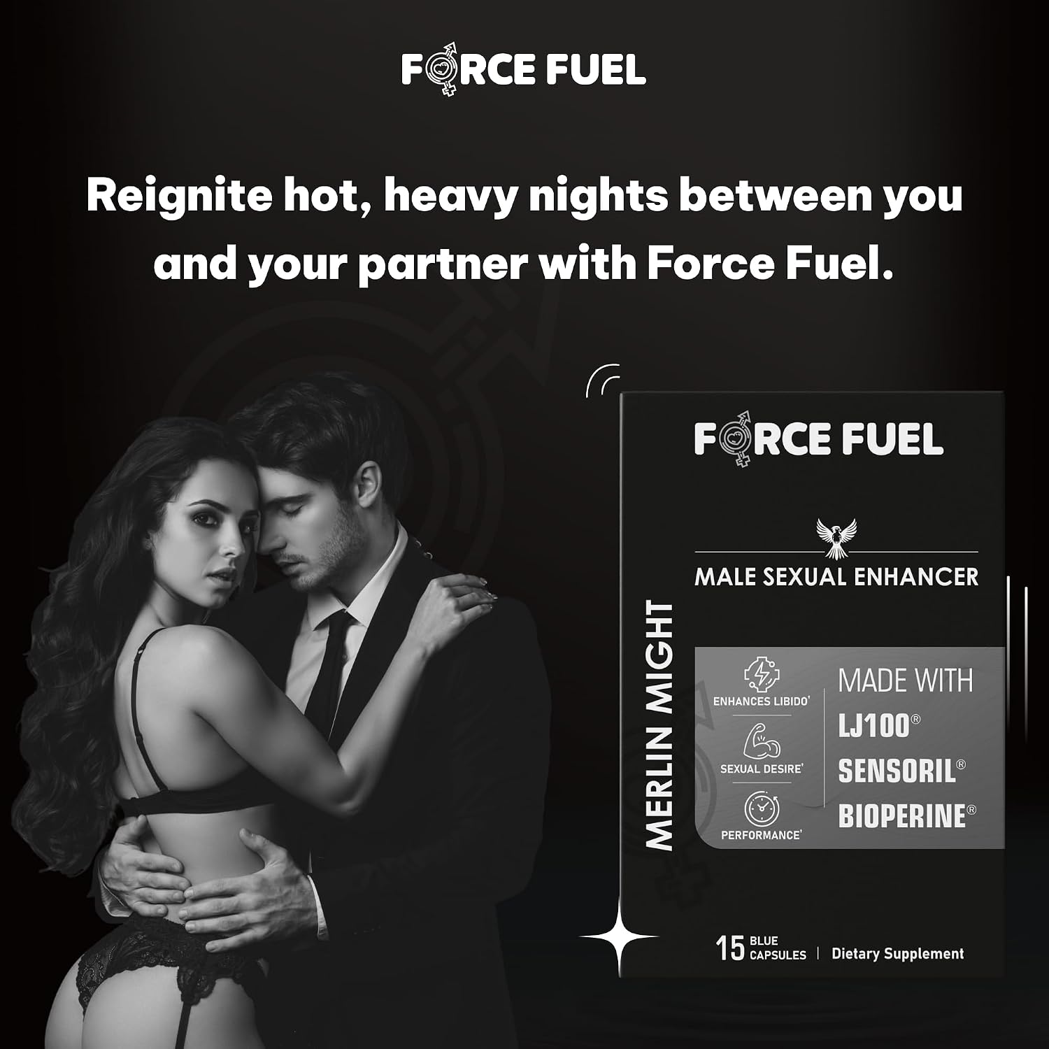 Merlin Might – Complemento para hombres con Tongkat Ali, Ashwagandha y Bioperine