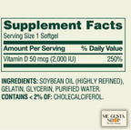 Spring Valley Vitamina D Suplemento Softgels, 50 mcg (2000 UI), 400 Cápsulas