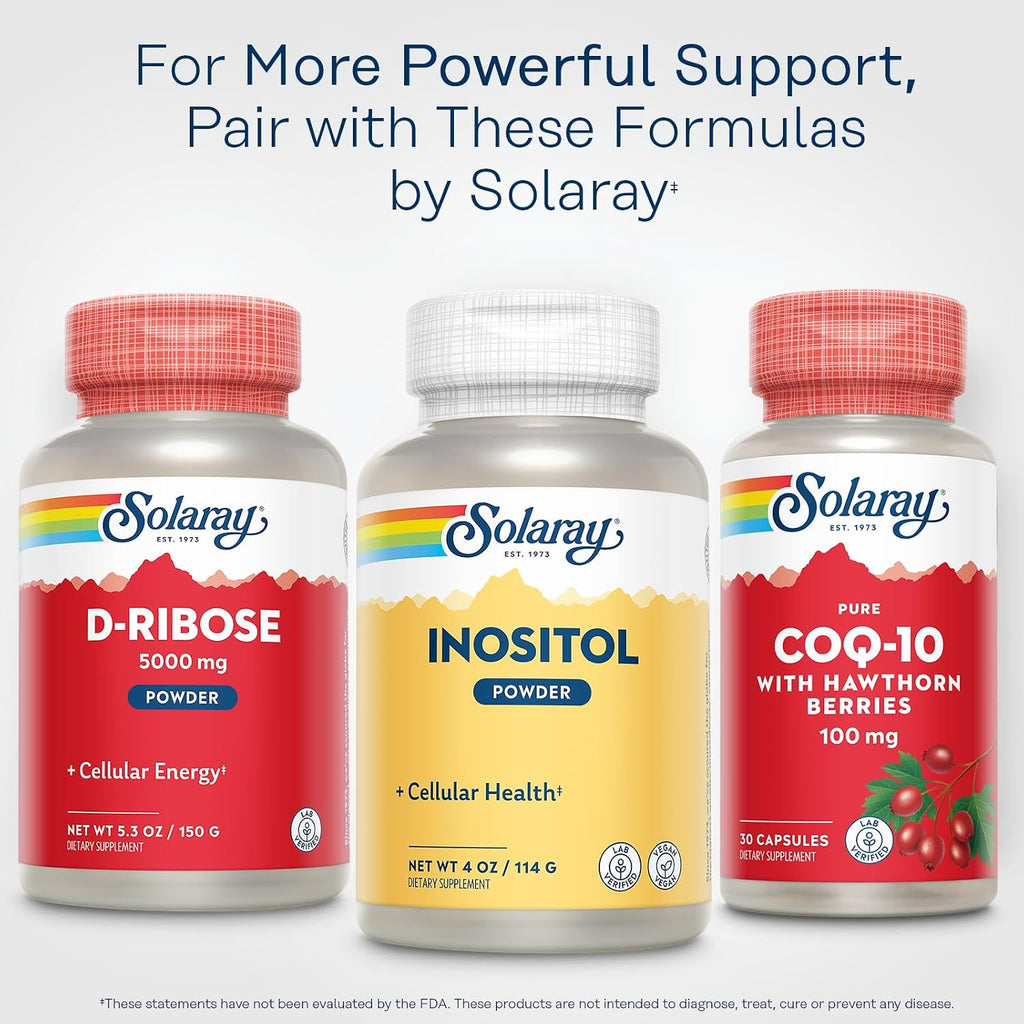 Solaray Inositol Puro en Polvo - 700 mg por Dosis - 4 oz (113 g) - 163 Porciones - Vegano y Verificado en Laboratorio