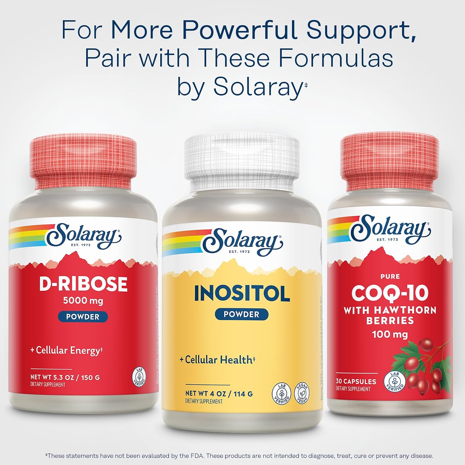 Solaray Inositol Puro en Polvo - 700 mg por Dosis - 4 oz (113 g) - 163 Porciones - Vegano y Verificado en Laboratorio