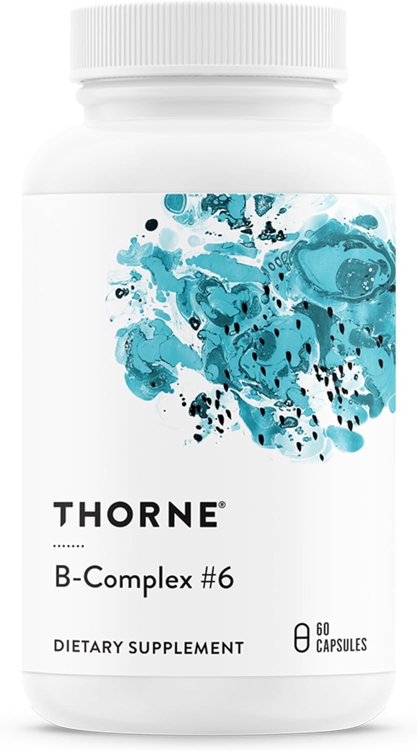 THORNE B-Complex #6 - Complejo de Vitaminas B con Formas Activas y B6 Extra, 60 Cápsulas