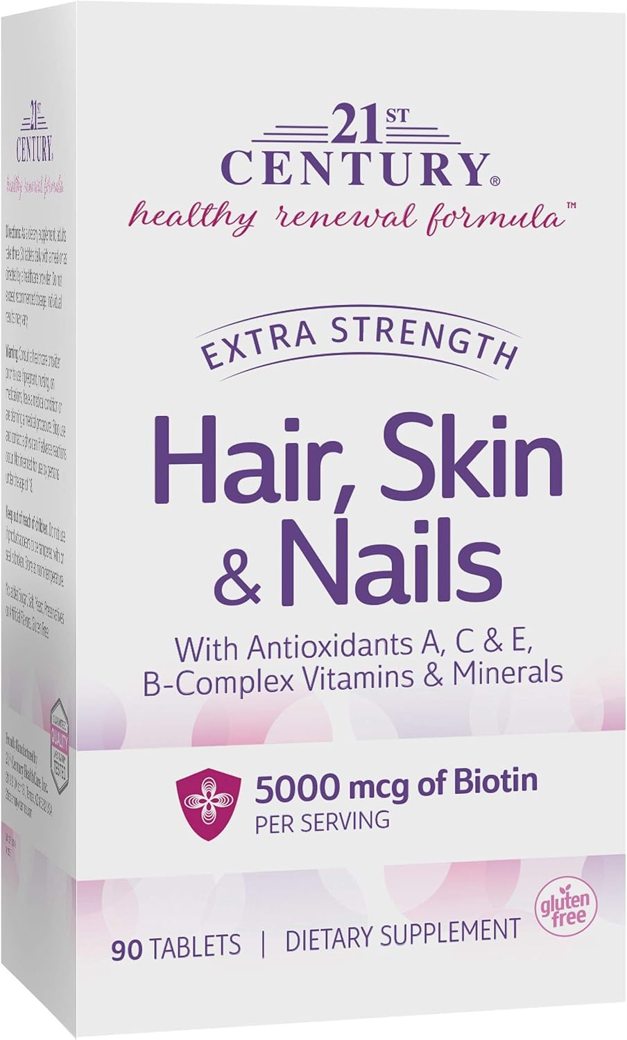 21st Century Healthy Renewal Formula Cabello, Piel y Uñas Extra Fuerte - 90 Comprimidos (Pack de 2)
