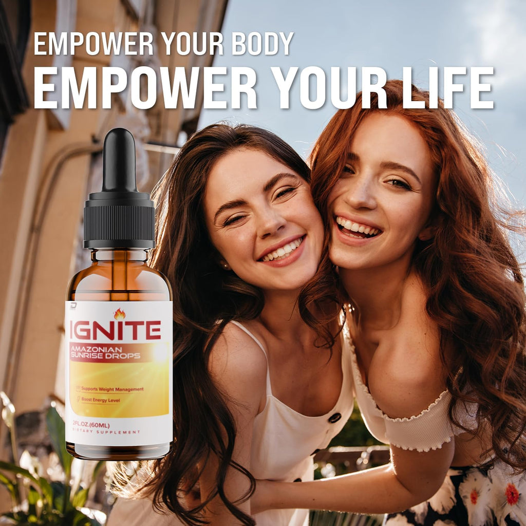Ignite Amazonian Sunrise Drops - Complemento Líquido, Fórmula Avanzada Natural (5 Pack - 5 Meses)