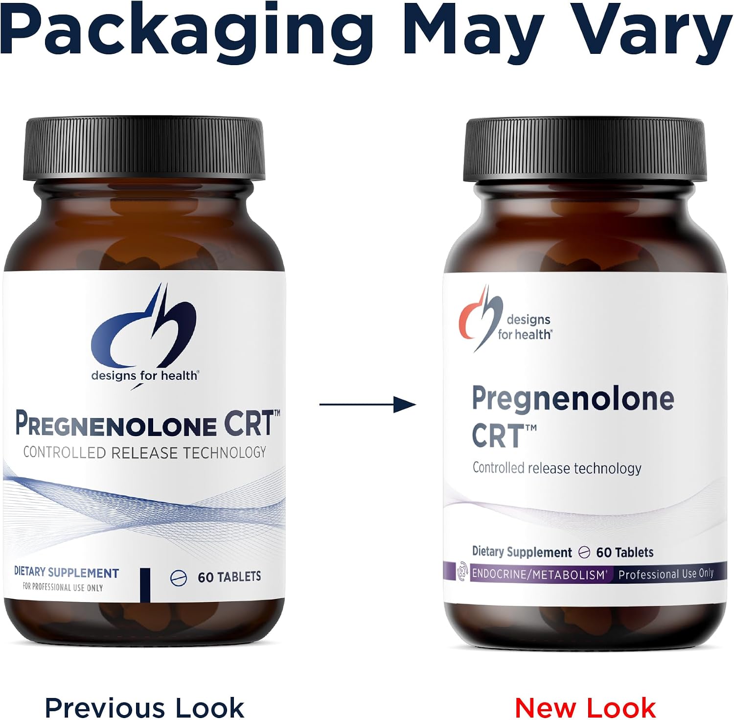 Designs for Health Pregnenolone CRT - 30 mg - Liberación Controlada (10-12 horas) - Precursor Hormonal - Vegano - No GMO (60 comprimidos)