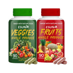ESUNM Suplemento de Frutas y Verduras - 180 Cápsulas (90 Fruta + 90 Verdura)