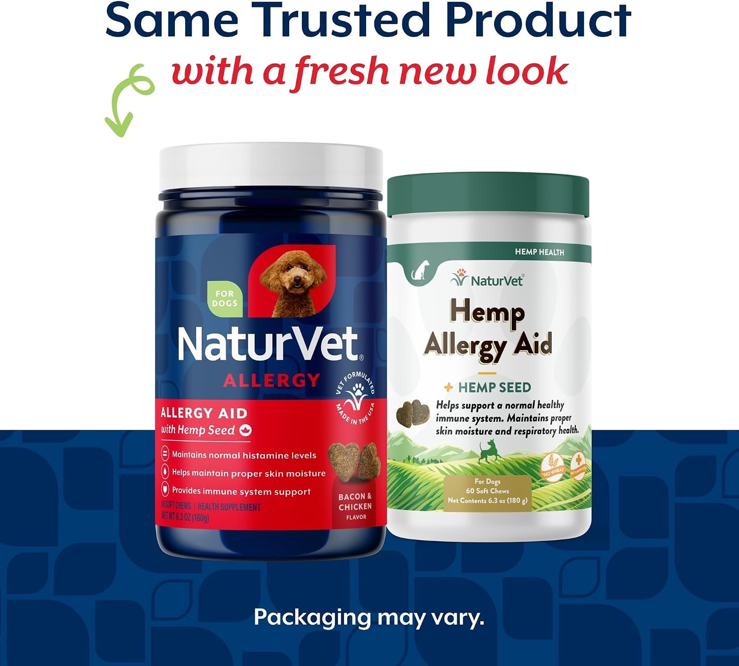 NaturVet Hemp Allergy Aid Suplemento Antioxidante para Perros - 60 Masticables