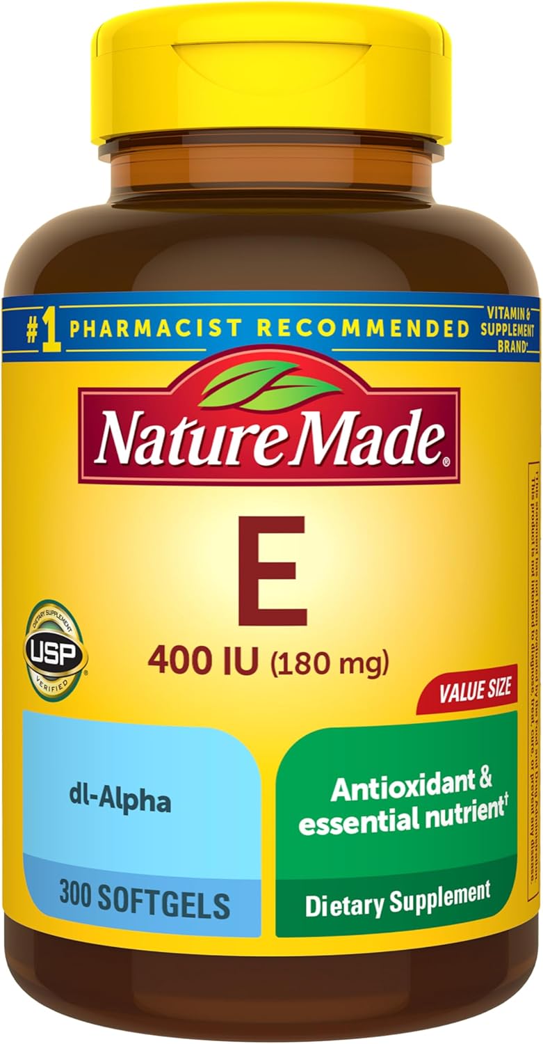 Nature Made Vitamin E 400 IU (267 mg) d-Alpha, 100 Softgels - 100-Day Supply