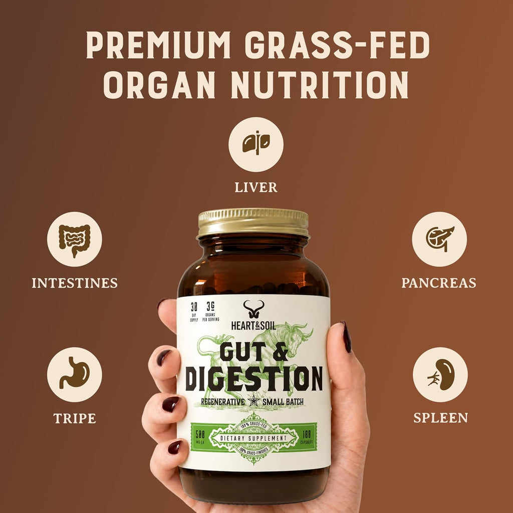 HEART & SOIL – Gut & Digestion – Suplemento Digestivo – 180 Cápsulas