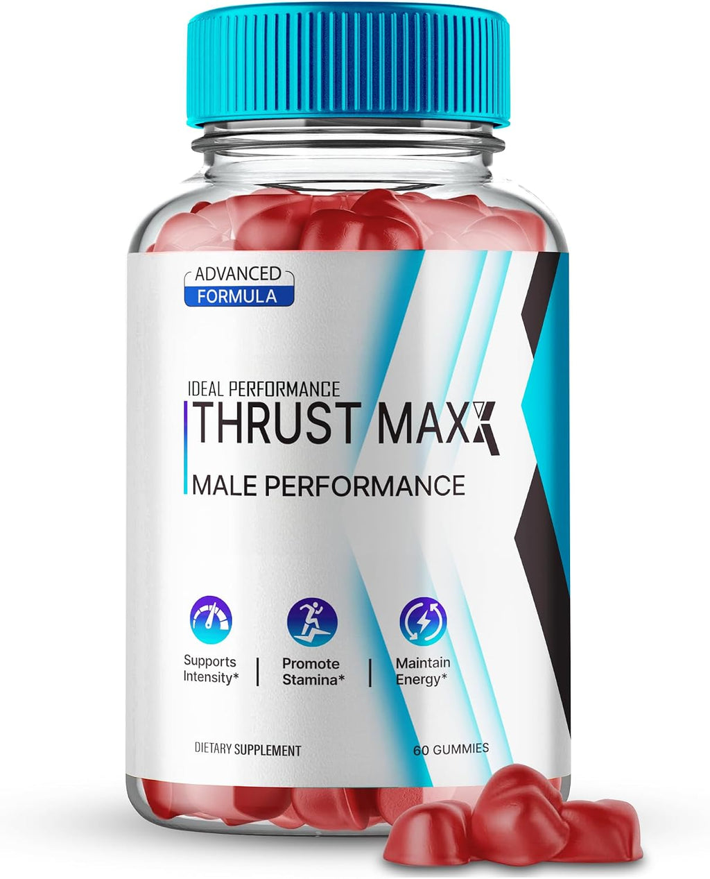 Thrust Maxx Gummies - Gomitas de Suplemento para Hombres - Fórmula Avanzada de Máxima Potencia (60 Gomitas)