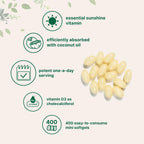Micro Ingredients Vitamina D3 10,000 IU, 400 Softgels con Aceite de Coco Virgen