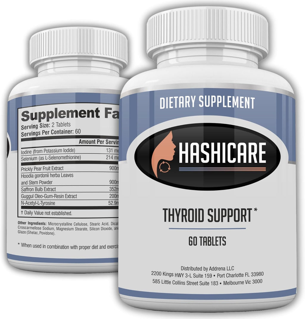 Hashicare Pills - Complemento para la tiroides con yodo, selenio, azafrán y hoodia - 60 comprimidos