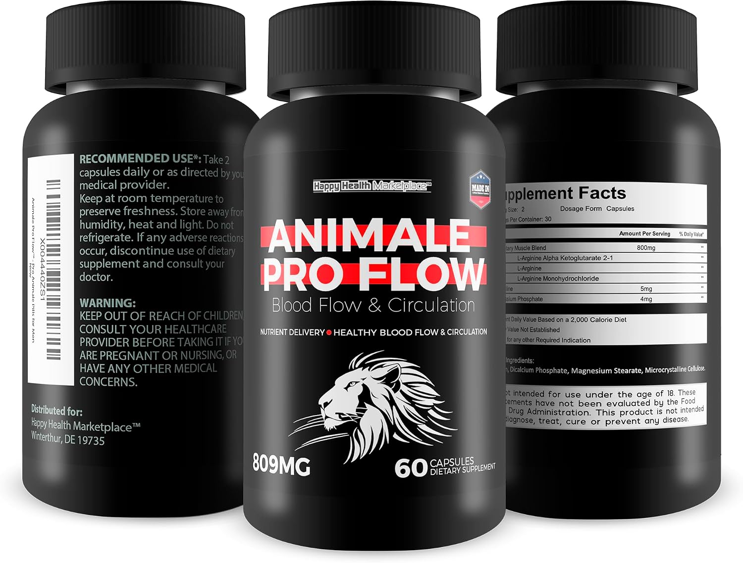 Animale Pro Flow - Complemento alimenticio para el flujo sanguíneo en hombres