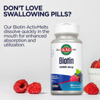 Kal Biotina 5000 mcg, tabletas sabor a bayas mixtas, 100 unidades