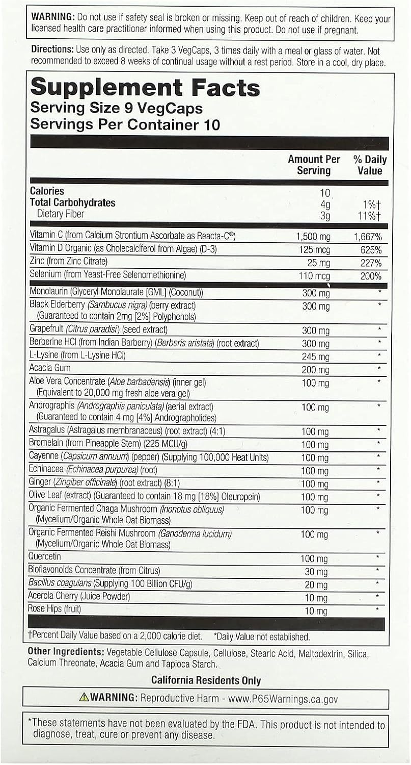 SOLARAY Immufight Apoyo Inmune Definitivo | Fórmula de Respuesta Saludable con Vitamina C y D, Zinc, Hierbas | 90 Cápsulas Vegetales